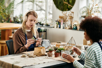 Creating vibrant succulent arrangements at a friendly plant workshop