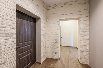 standard room interior apartment. room doors, renovation corridor lobby entrance hall