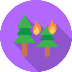 Unique Fire in Forst Vector Icon
