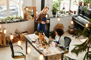 Creating friendships and plant art at a vibrant succulent workshop together