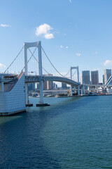 Tokyo Skyline under the blue sky on a sunny day