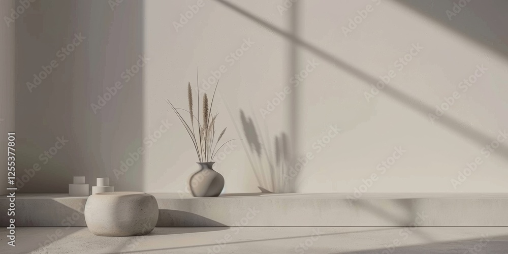 Poster a sleek minimalist backdrop with a muted warm grey tone, linear patterns and clean shapes, contempor