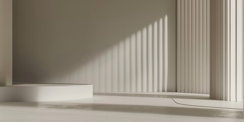 Obraz premium A sleek minimalist backdrop with a muted warm grey, Linear patterns and clean shapes, Contemporary minimalist style