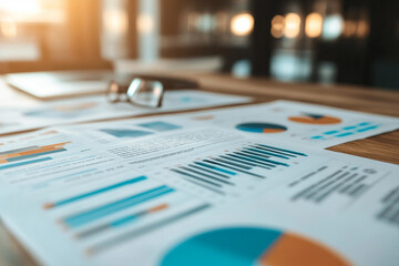 Colorful 3D geometric charts background.generated with AI