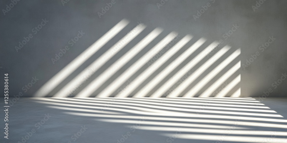 Aufkleber modern minimalist lighting effect sunlit geometric shadows on concrete - chic interior design and ar
