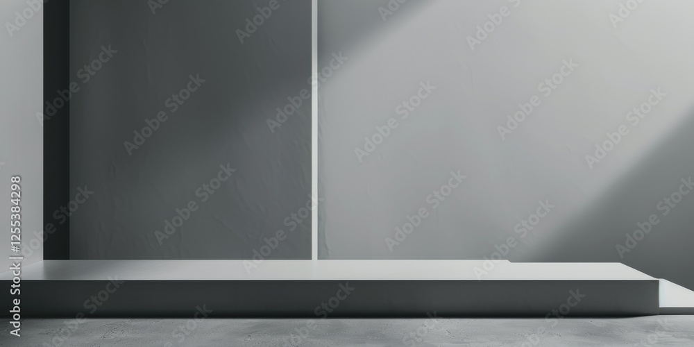 Poster a sleek minimalist composition with a muted gray background, minimalist typography and clean lines, 