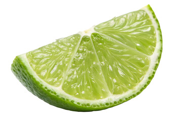 fresh lime slice isolated on white background