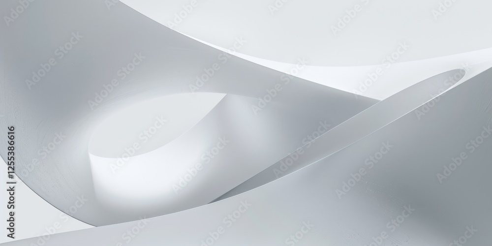 Poster a sleek minimalist design with a light steel grey background, sparse geometric shapes and soft gradi
