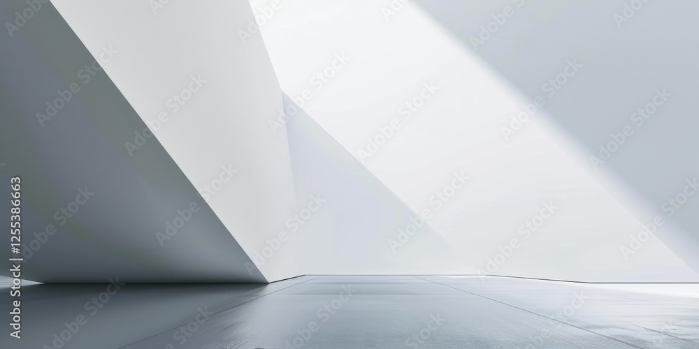 Poster a sleek minimalist design with a light steel grey background, sparse geometric shapes and soft gradi