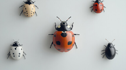 ladybug seen on white background