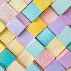 Colorful Wooden Blocks Arranged in Playful Patterns for Creative Learning and Child Development...