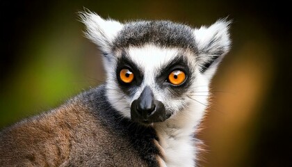 Obraz premium An elegant depiction of a Lemur Catta, with its vibrant eyes and fluffy coat beautifully framed