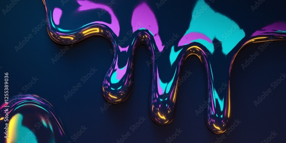 Poster luminous abstract swirls of color. a vibrant display of swirling neon colors in purple, teal, and am