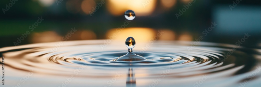 Aufkleber minimalist liquid dynamics perfectly timed water drop ripple on glass surface for innovative visual 
