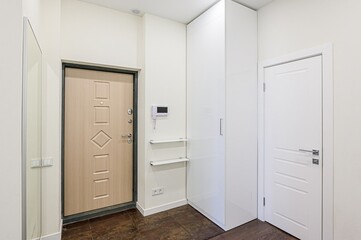 standard room interior apartment. room doors, renovation corridor lobby entrance hall