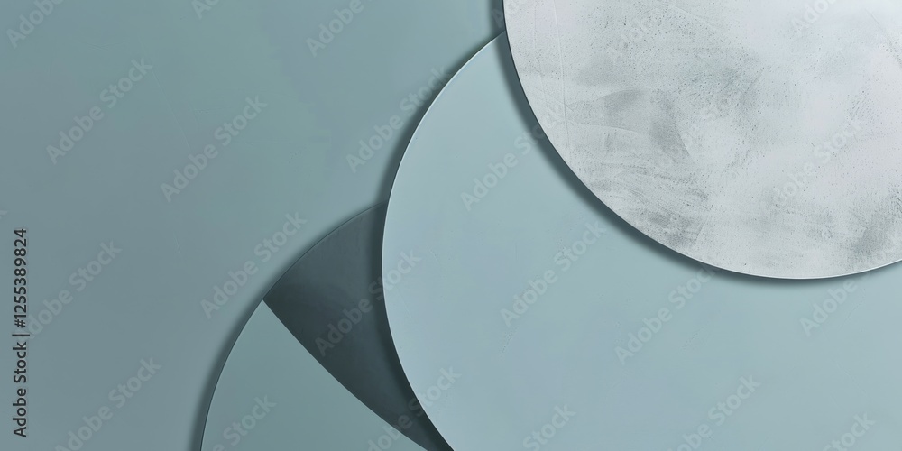 Poster a sleek minimalist graphic featuring a muted teal background, abstract shapes and minimalist element