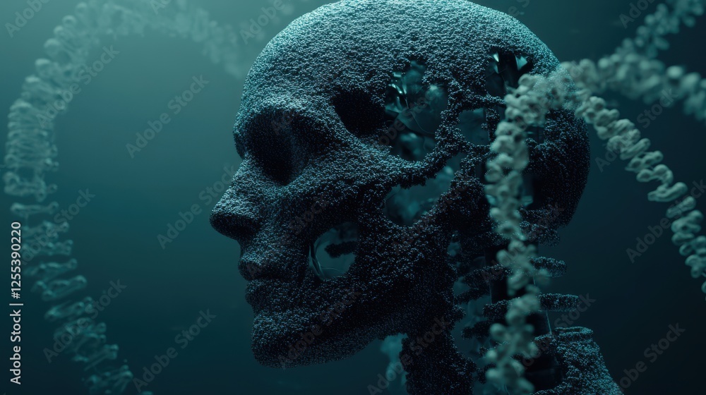 Aufkleber genetic engineering techniques modifying organisms in a futuristic lab