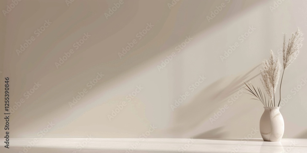 Poster a sleek minimalist layout with a light taupe background, clean shapes and minimal detailing, modern 