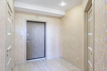 standard room interior apartment. room doors, renovation corridor lobby entrance hall