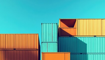 Fototapeta premium Colorful Cargo Containers