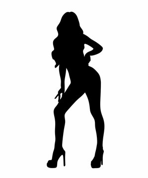 recommend clip art: sexy female silhouette with long hair