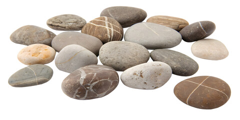 pile of stones isolated on white background