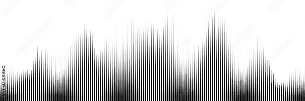 Aufkleber line halftone texture with wavy gradient. sound wave illustration. signals with different amplitude 