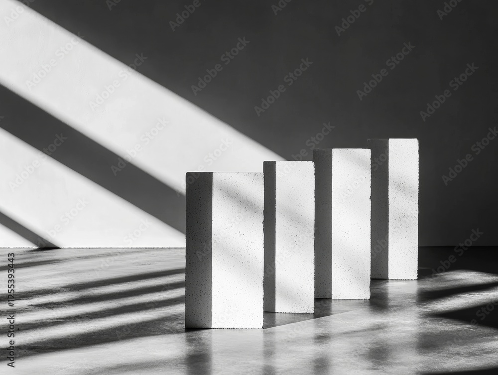 Aufkleber minimalist industrial design concrete columns with dramatic lighting - authenticity content for arch