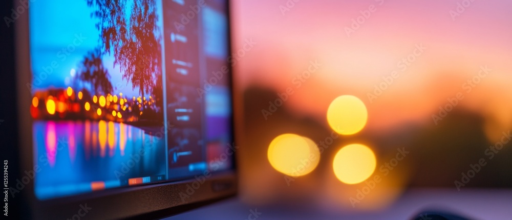 Aufkleber Dynamic Tech Workspace Vibrant Digital Control Room with Interactive Displays and Data Visualizations - Cutting-Edge Energy Optimization for Industrial Innovation