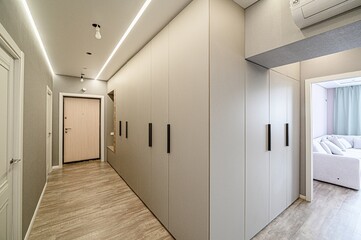 standard room interior apartment. room doors, renovation corridor lobby entrance hall