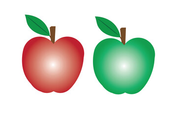 Healthy Food Red and Green Apple Graphic Illustration