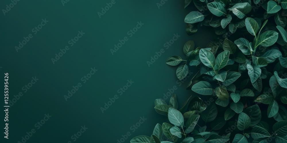 Poster a sophisticated minimalist design on a deep forest green background, minimalist typography and clean