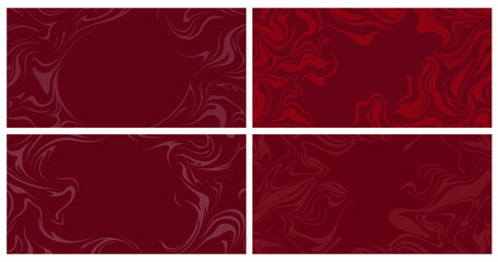 Four variations of a red abstract marble texture background, creating stunning visuals with swirling patterns and shades of color, perfect for design projects, websites, or social media posts