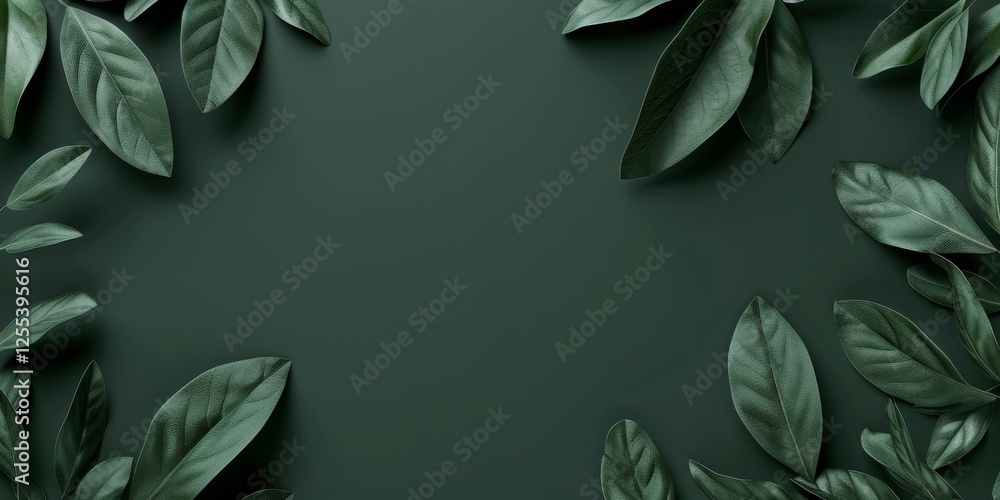 Poster a sophisticated minimalist design on a deep forest green background, minimalist typography and clean