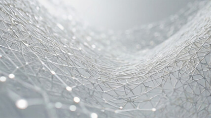 Abstract White Futuristic Background with Connecting Dots and Lines - Modern Tech Design