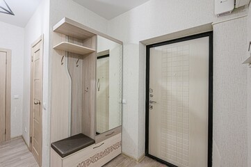 standard room interior apartment. room doors, renovation corridor lobby entrance hall