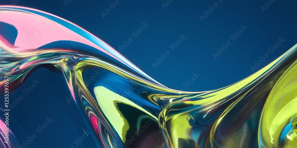 Aufkleber dripping hues: iridescent abstract art. a captivating abstract image of iridescent liquid drips in v