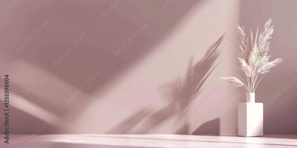 Poster A sophisticated minimalist layout with a muted mauve backdrop, Smooth textures and subtle gradients, Luxe minimalist style