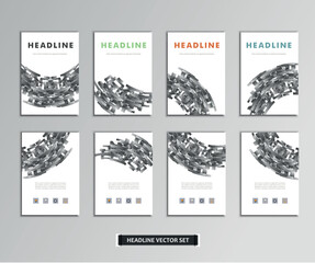 Set of vector artwork with future background