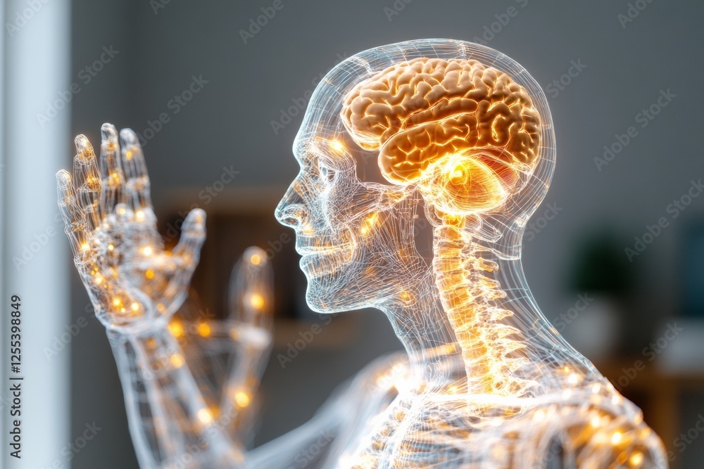 Poster futuristic medical visualization holographic anatomical models and interactive diagnostic interface 