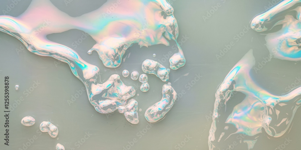 Aufkleber pastel fluidity: abstract iridescent flow. a delicate abstract image featuring pastel iridescent str