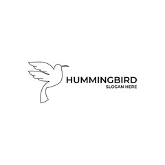 humming bird logo design concept minimalist line style