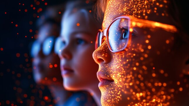 Immersive EdTech AI Classroom with Diverse Students and Interactive Digital Interface - Futuristic STEM Learning for Modern Educational Innovation - Powered by Adobe