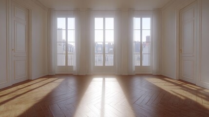 Sunlit Parisian Apartment Interior