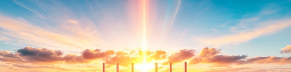 Sunset Silhouette of National Flags Vibrant Fabric and Metal Poles in Ceremonial Alignment - Global Unity Visuals for Diplomatic Branding and Multicultural Messaging