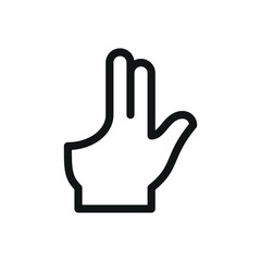 Billiard glove line icon, snooker 3 fingers gloves vector symbol with editable stroke