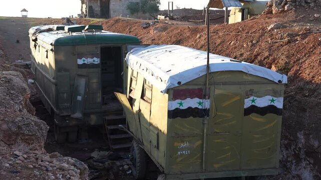 Military aircraft and missiles at a Syrian military site targeted by Israel. Conflict in the Middle East.
