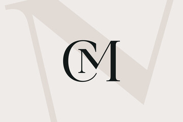 CM or MC letter logo icon design. Classic style luxury initials monogram.