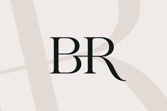 BR or RB letter logo icon design. Classic style luxury initials monogram.