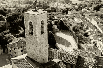 Obraz premium View of San Gimignano in Black and white, Siena Tuscany Italy